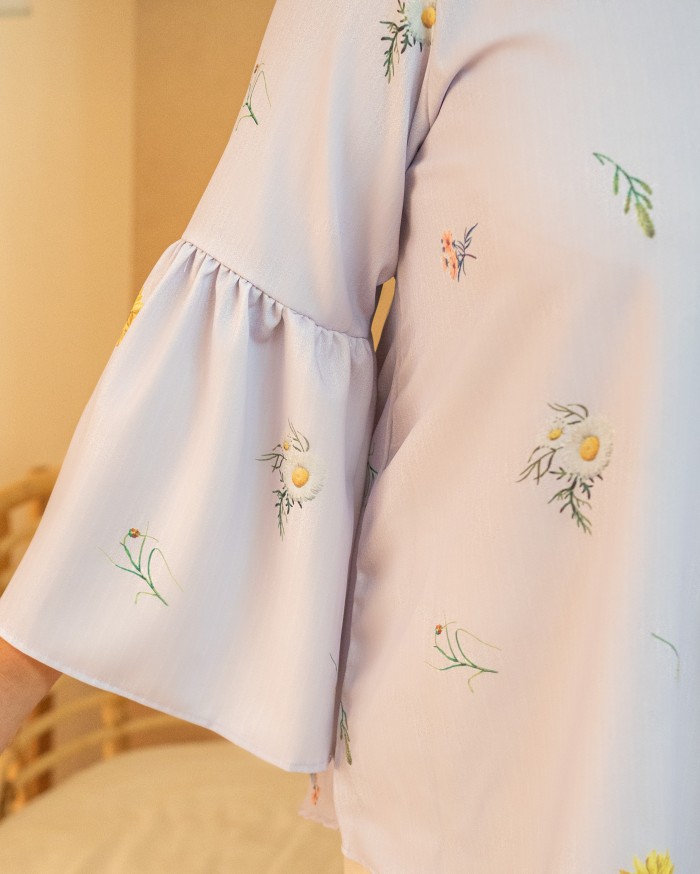 Dehlia Bell Sleeve Top (Lilac)